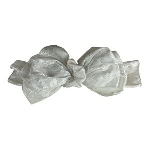 VTG 80s Elegant White Chiffon Hair Accessorie Floral Bow barrette